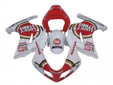 2003-2013 White Red Lucky Strike Suzuki SV650 Motorcycle Fairings