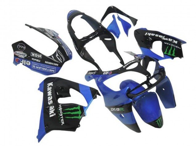 2000-2001 Blue Black reen Monster Kawasaki ZX9R Motorcycle Fairings