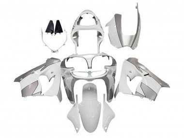 2002-2003 White Silver Kawasaki ZX9R Motorcycle Fairings
