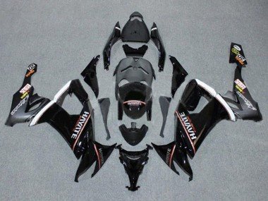 2008-2010 Glossy Black Red White Hayate Kawasaki ZX10R Motorcycle Fairings