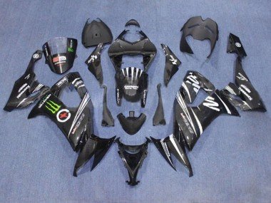 2008-2010 Black White Green Monster Kawasaki ZX10R Motorcycle Fairings