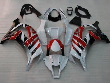 2011-2015 White Red Black Stripe Kawasaki ZX10R Motorcycle Fairings