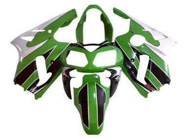 2000-2001 White Green Black Stripe Kawasaki ZX12R Motorcycle Fairings