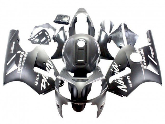 2000-2001 Matte Black White Kawasaki ZX12R Motorcycle Fairings