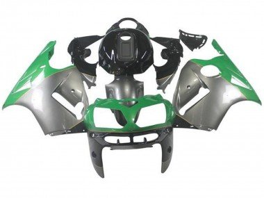 2000-2001 Silver Green Black Kawasaki ZX12R Motorcycle Fairings
