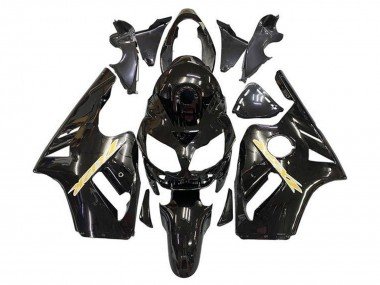 2002-2006 Glossy Black Gold Kawasaki ZX12R Motorcycle Fairing