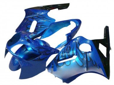 2002-2006 Blue Flame Black Kawasaki ZX12R Motorcycle Fairings