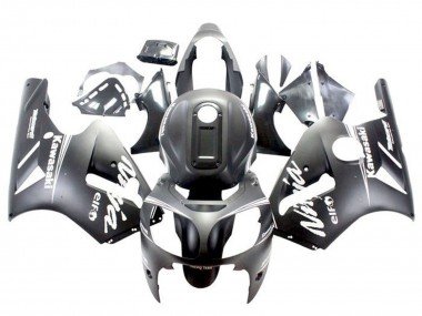 2002-2006 Matte Black White Kawasaki ZX12R Motorcycle Fairings