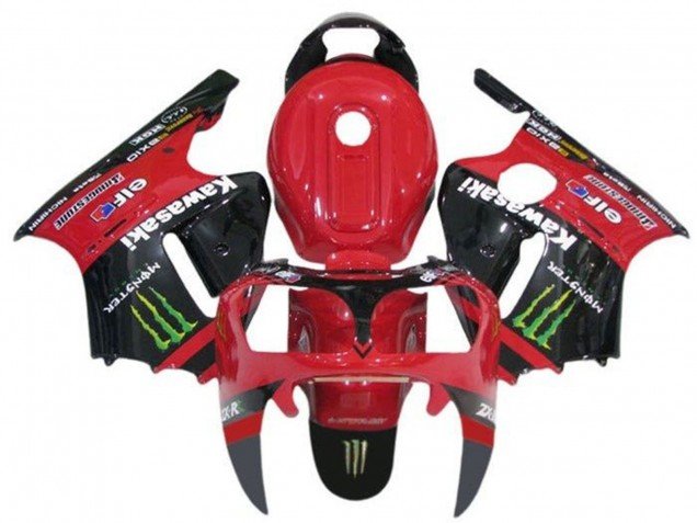 2002-2006 Red Black Green Elf Monster Kawasaki ZX12R Motorcycle Fairings
