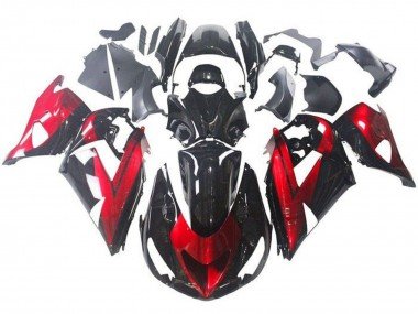 2006-2011 Red Glossy Black Kawasaki ZX14R ZZR1400 Motorcycle Fairings