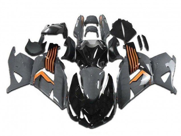 2006-2011 Grey Orange Black Kawasaki ZX14R ZZR1400 Motorcycle Fairings