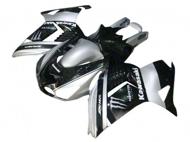 2006-2011 Silver Black Monster Kawasaki ZX14R ZZR1400 Motorcycle Fairings