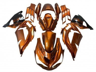 2012-2024 Rust Orange Flame Kawasaki ZX14R ZZR1400 Motorcycle Fairings