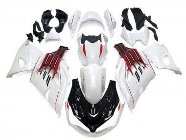 2012-2024 White Black Red Stripe Kawasaki ZX14R ZZR1400 Motorcycle Fairings