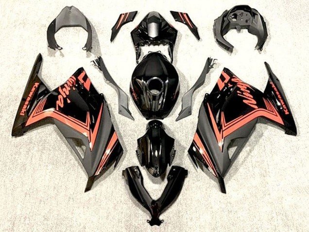 2013-2017 Glossy Black Orange Kawasaki EX300 Motorcycle Fairings