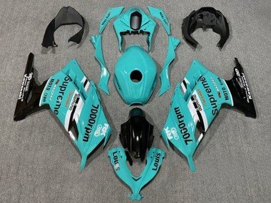 2013-2024 Blue White Black Supreme Kawasaki EX300 Motorcycle Fairings
