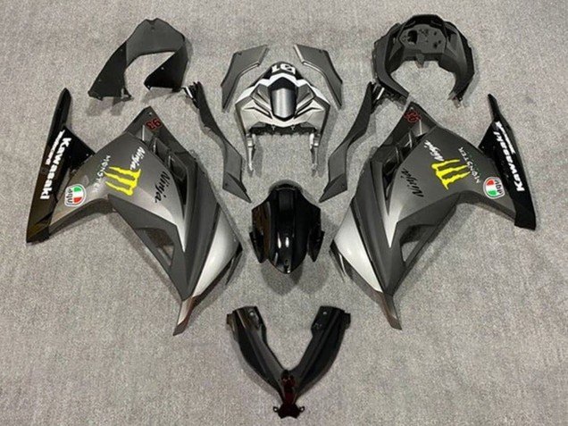 2013-2024 Matte Grey Black Yellow Monster Kawasaki EX300 Motorcycle Fairings