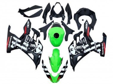 2018-2024 Green Black White Red Skull Kawasaki Ninja 400 Motorcycle Fairings