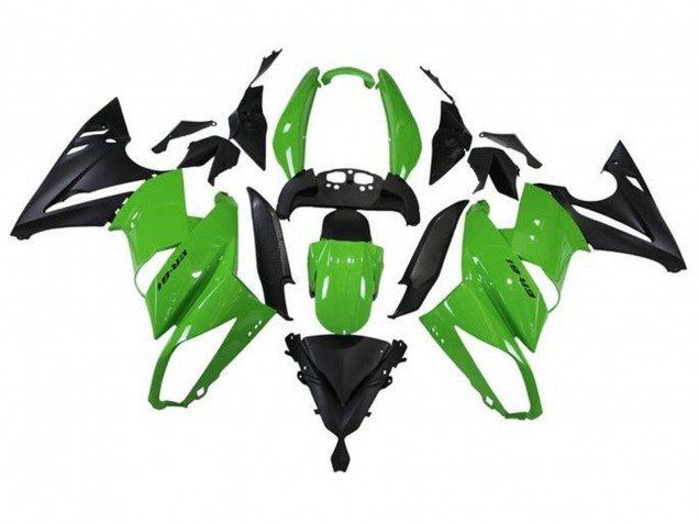 2009-2011 Green Matte Black Kawasaki Ninja 650 EX650 Motorcycle Fairings