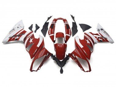 2009-2011 Red White Star Acer Kawasaki Ninja 650 EX650 Motorcycle Fairings