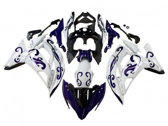 2017-2019 White Dark Blue Black Kawasaki Ninja 650 EX650 Motorcycle Fairings