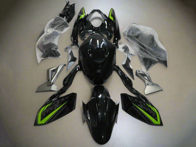 2018-2024 Glossy Black Green Silver Kawasaki Z400 Motorcycle Fairings