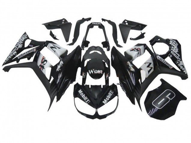 2010-2016 Glossy Black White Mobil West Kawasaki Z1000SX Motorcycle Fairings