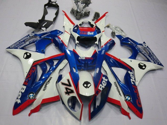 2009-2014 White Red Blue GoldBet BMW S1000RR Motorcycle Fairings