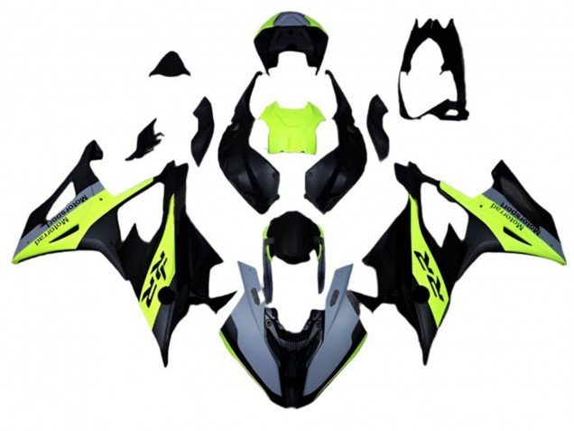 2019-2022 Matte Black Grey Neon Yellow BMW S1000RR Motorcycle Fairings