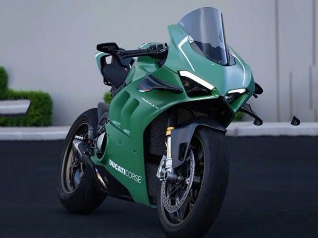 2020-2021 Matte Green White Ducati Panigale V4 V4S Motorcycle Fairings