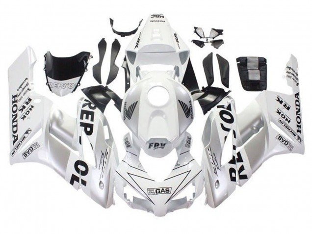 2004-2005 White Silver Black Repsol Honda CBR1000RR Motorcycle Fairings