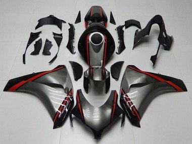 2008-2011 Grey Red Glossy Black Stripe Honda CBR1000RR Motorcycle Fairings