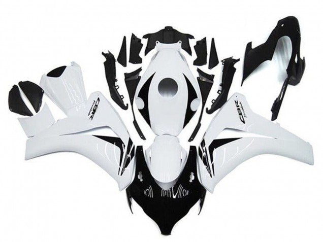 2008-2011 White Glossy Black Honda CBR1000RR Motorcycle Fairings