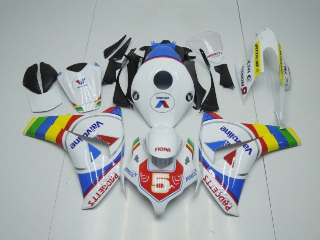 2008-2011 White Blue Red Valvoline Color Wheel Honda CBR1000RR Motorcycle Fairings