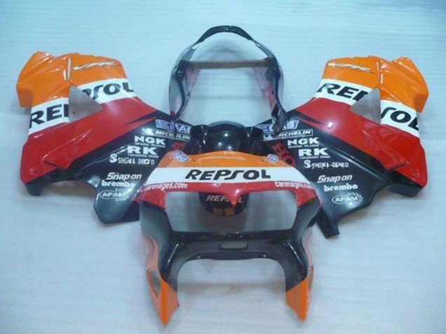 1998-2001 Orange White Red Black Repsol Honda VFR 800 Motorcycle Fairings