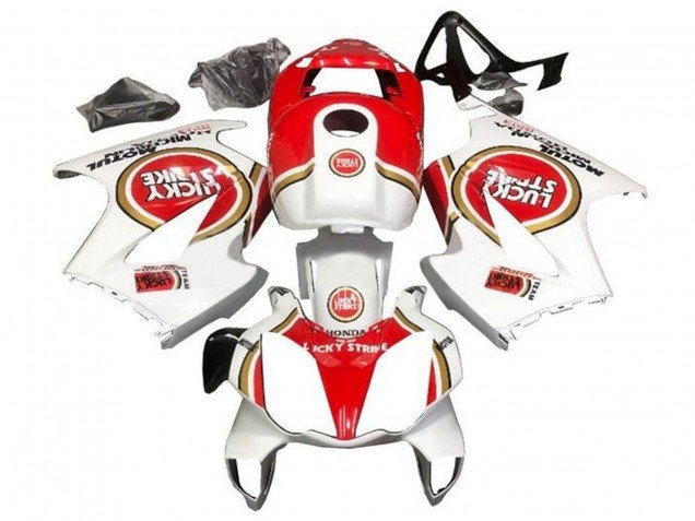 2002-2013 White Red Lucky Strike Honda VFR 800 Motorcycle Fairings
