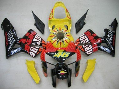 2005-2006 Black Yellow Rossi Honda CBR600RR Motorcycle Fairings