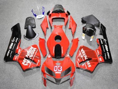 2005-2006 Red Black White 03 Honda CBR600RR Motorcycle Fairings
