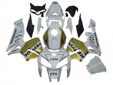 2005-2006 White Gold Repsol Honda CBR600RR Motorcycle Fairings