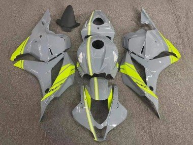 2007-2008 Nardo Grey Neon Yellow Honda CBR600RR Motorcycle Fairings