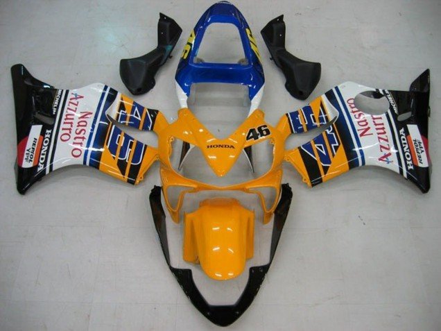 2001-2003 Yellow White Blue Glossy Black Nastro Azzurro Honda CBR600 F4i Motorcycle Fairings