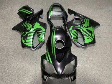 2001-2003 Green Matte Black Skull Honda CBR600 F4i Motorcycle Fairings