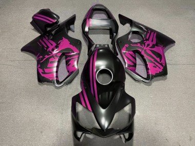 2001-2003 Pink Matte Black Skull Honda CBR600 F4i Motorcycle Fairings