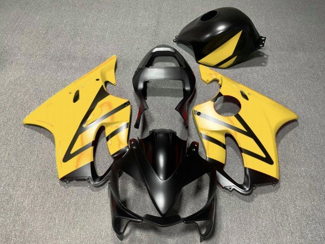 2001-2003 Yellow Matte Black Honda CBR600 F4i Motorcycle Fairings