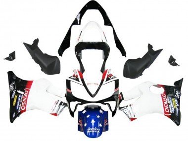 2001-2003 White Blue Red Glossy Black DENSO Star Honda CBR600 F4i Motorcycle Fairings