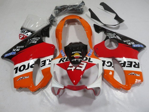 2004-2007 Orange White Red Glossy Black Repsol 93 Honda CBR600 F4i Motorcycle Fairings