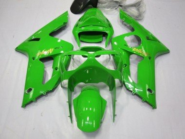 2003-2004 Green Gold Decal Kawasaki ZX6R Motorcycle Fairings