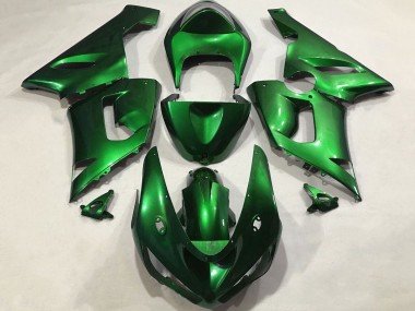 2005-2006 Candy Green Kawasaki ZX6R Motorcycle Fairings