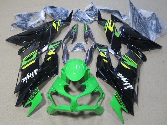2019-2022 Green Yellow Glossy Black Kawasaki ZX6R Motorcycle Fairings