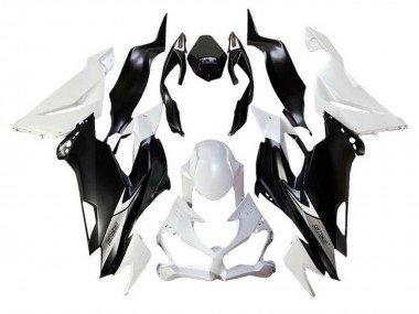 2019-2022 White Matte Black Kawasaki ZX6R Motorcycle Fairings